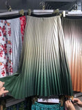Autumn Dye Tie Gradient Thick Long Pleated Skirt A-line Vintage Pleated Long Skirts